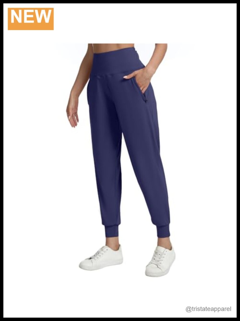 Womens Joggers with Zipper Pockets Lightweight Workout Track Pants - Picture 3 of 4